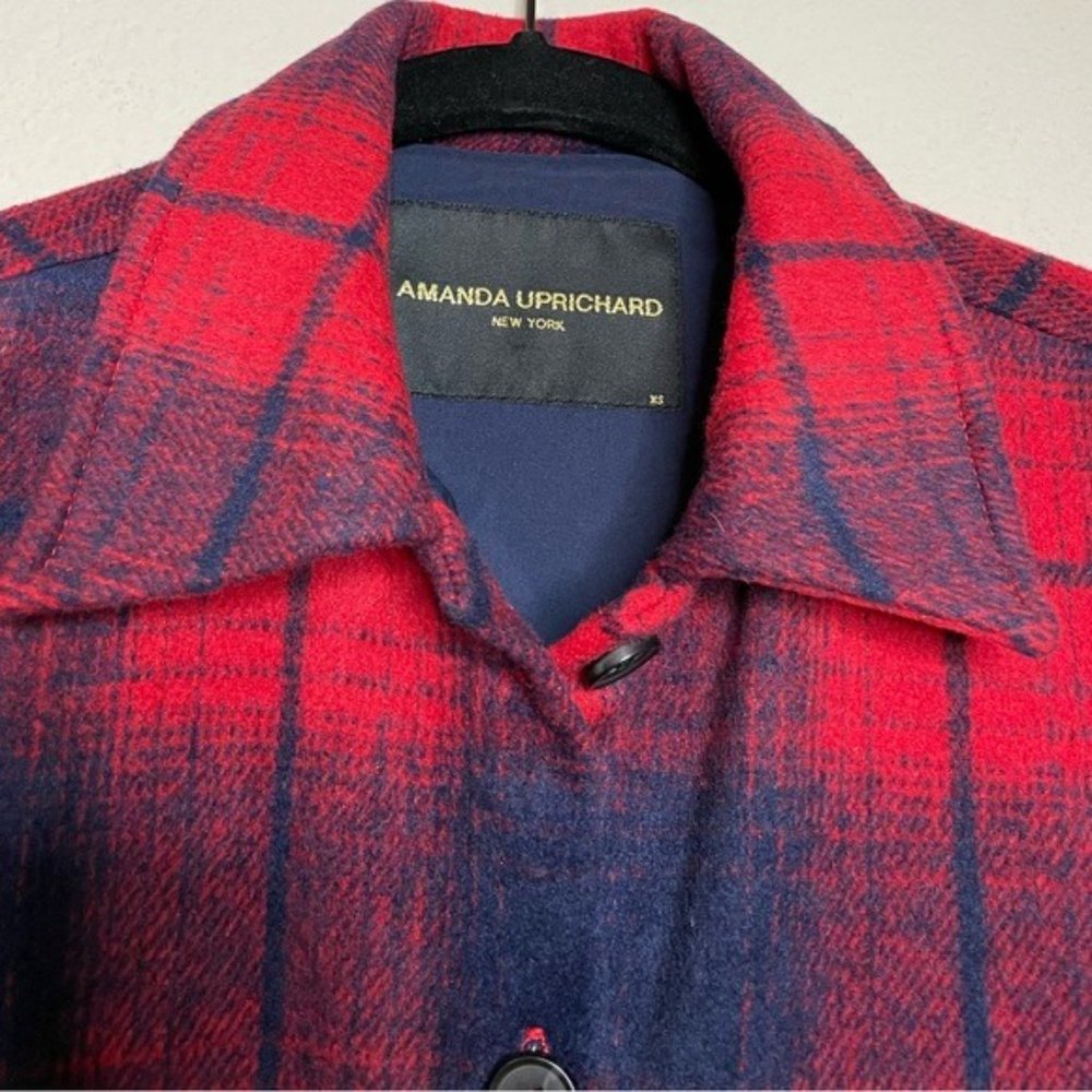 Amanda Uprichard Hollis Red Blue Checked Shirt Jacket XS - Picture 8 of 8